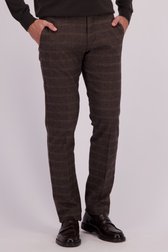 Le devant de Chino brun à carreaux – Dallas – Slim fit de Brassville pour Hommes