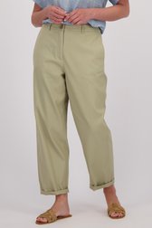 Détail de Chino vert grisé à légère coupe barrel de Libelle pour Femmes