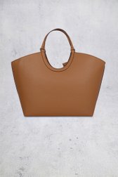 Achterkant van  Cognac schoudertas met uitneembare binnentas door Laurent David voor Dames