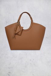 Voorkant van  Cognac schoudertas met uitneembare binnentas door Laurent David voor Dames