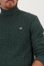Col roulé vert foncé avec mouchetures de Bluefields pour Hommes