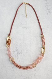 Collier à maillons roses de Liberty Island pour Femmes
