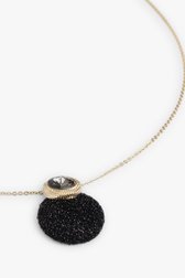 Collier en or fin avec pendentif noir	 de Liberty Island pour Femmes