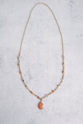 Collier long orange-or de Liberty Island pour Femmes