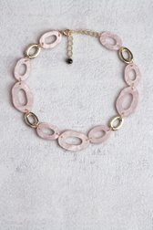 Le devant de Collier rose à anneaux de forme organique de Liberty Island pour Femmes