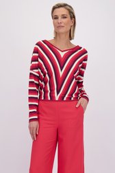 Vidéo de Pull à rayures rouges et bordeaux de Claude Arielle pour Femmes