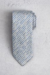 Le devant de Cravate à motif rayé beige et bleu de Liberty Island pour Hommes