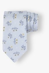 Cravate bleu clair à fleurs grises et jaunes de Michaelis pour Hommes