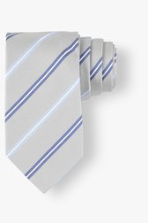Cravate grise à rayures bleues de Michaelis pour Hommes