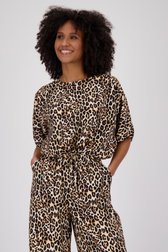 Cropped blouse met animal print van Louise voor Dames