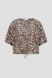 Cropped blouse met animal print van Louise voor Dames