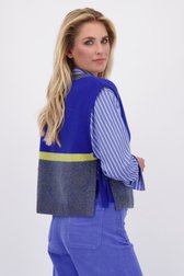 Le dos de Débardeur bleu et vert citron à col V de Libelle pour Femmes