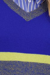 Détail de Débardeur bleu et vert citron à col V de Libelle pour Femmes