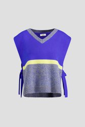 Photo produit 1 de Débardeur bleu et vert citron à col V de Libelle pour Femmes