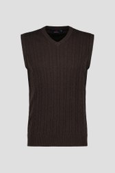 Débardeur marron foncé avec motif câblé de Dansaert Blue pour Hommes