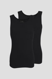 Débardeurs noirs côtelés - Set de 2 de Tom Tailor pour Hommes