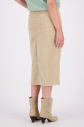 Achterkant van Donkerbeige corduroy midirok door LŌVING voor Dames