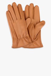Donkerbeige lederen handschoenen van Liberty Island voor Dames