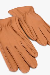 Donkerbeige lederen handschoenen van Liberty Island voor Dames