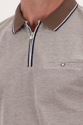 Donkerbeige polo met korte rits van Dansaert Blue voor Heren