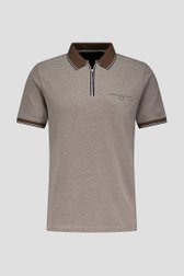 Donkerbeige polo met korte rits van Dansaert Blue voor Heren