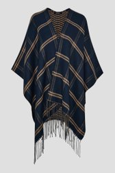 Donkerblauw/beige geruite cape van Opus voor Dames
