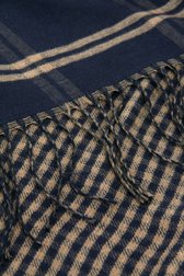 Donkerblauw/beige geruite cape van Opus voor Dames