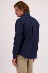 Achterkant van Donkerblauw denimhemd door Ravøtt voor Heren