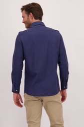 Achterkant van Donkerblauw gemêleerd hemd - Regular fit door Upper East voor Heren