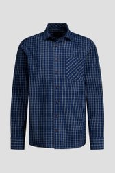 Productfoto 1 van Donkerblauw geruit hemd door Ravøtt voor Heren