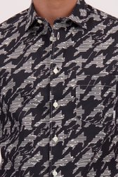 Detail van Donkerblauw hemd korte mouw - Regular fit door Casual Five voor Heren