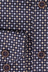 Donkerblauw hemd met fijn motief - Regular fit van Dansaert Blue voor Heren