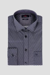 Donkerblauw hemd met fijne print - Comfort fit van Dansaert Blue voor Heren