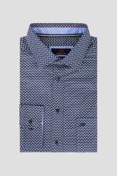 Donkerblauw hemd met fijne print - Comfort fit van Dansaert Blue voor Heren