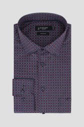 Donkerblauw hemd met fijne print - Regular fit van Dansaert Black voor Heren