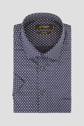 Donkerblauw hemd met fijne print - Regular fit van Dansaert Black voor Heren