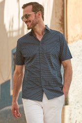 Donkerblauw hemd met fijne print - Regular fit van Dansaert Black voor Heren