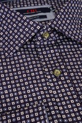 Productfoto 2 van Donkerblauw hemd met grafische print - regular fit door Dansaert Blue voor Heren