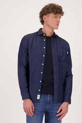 Donkerblauw hemd met jeanslook - Regular fit van Casual Five voor Heren