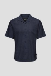 Productfoto 1 van Donkerblauw hemd met korte mouwen door Only & Sons voor Heren