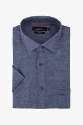 Donkerblauw hemd met linnen-look - comfort fit van Dansaert Blue voor Heren