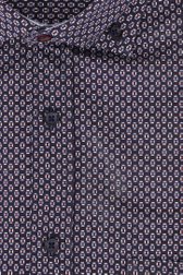Donkerblauw hemd met miniprint - regular fit van Dansaert Blue voor Heren
