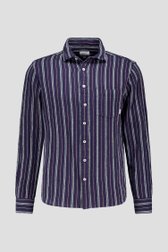 Productfoto 1 van Donkerblauw hemd met strepen - Regular fit door Casual Five voor Heren