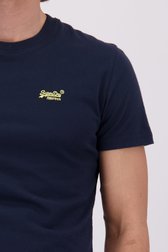 Detail van Donkerblauw katoenen T-shirt door Superdry voor Heren