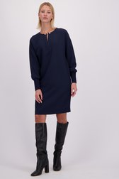 Voorkant van Donkerblauw kleedje met gouden knopen door D'Auvry voor Dames