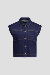 Productfoto 1 van Donkerblauw mouwloos jeansvest  door LŌVING voor Dames