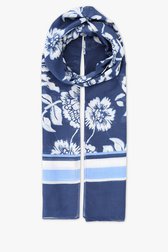 Donkerblauw sjaaltje met bloemenprint van More & More voor Dames