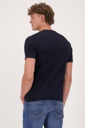 Donkerblauw T-shirt met geribbelde textuur van Casual Five voor Heren