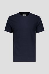 Donkerblauw T-shirt met geribbelde textuur van Casual Five voor Heren