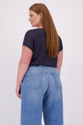 Achterkant van Donkerblauw T-shirt met glitter door ONLY Carmakoma voor Dames